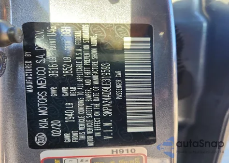 2020 Kia Rio Lx z USA, uszkodzony, nr VIN 3KPA24AD9LE319593